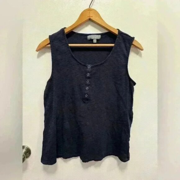 Marled essentials navy blue tank top size medium cotton blend pullover - Picture 1 of 10